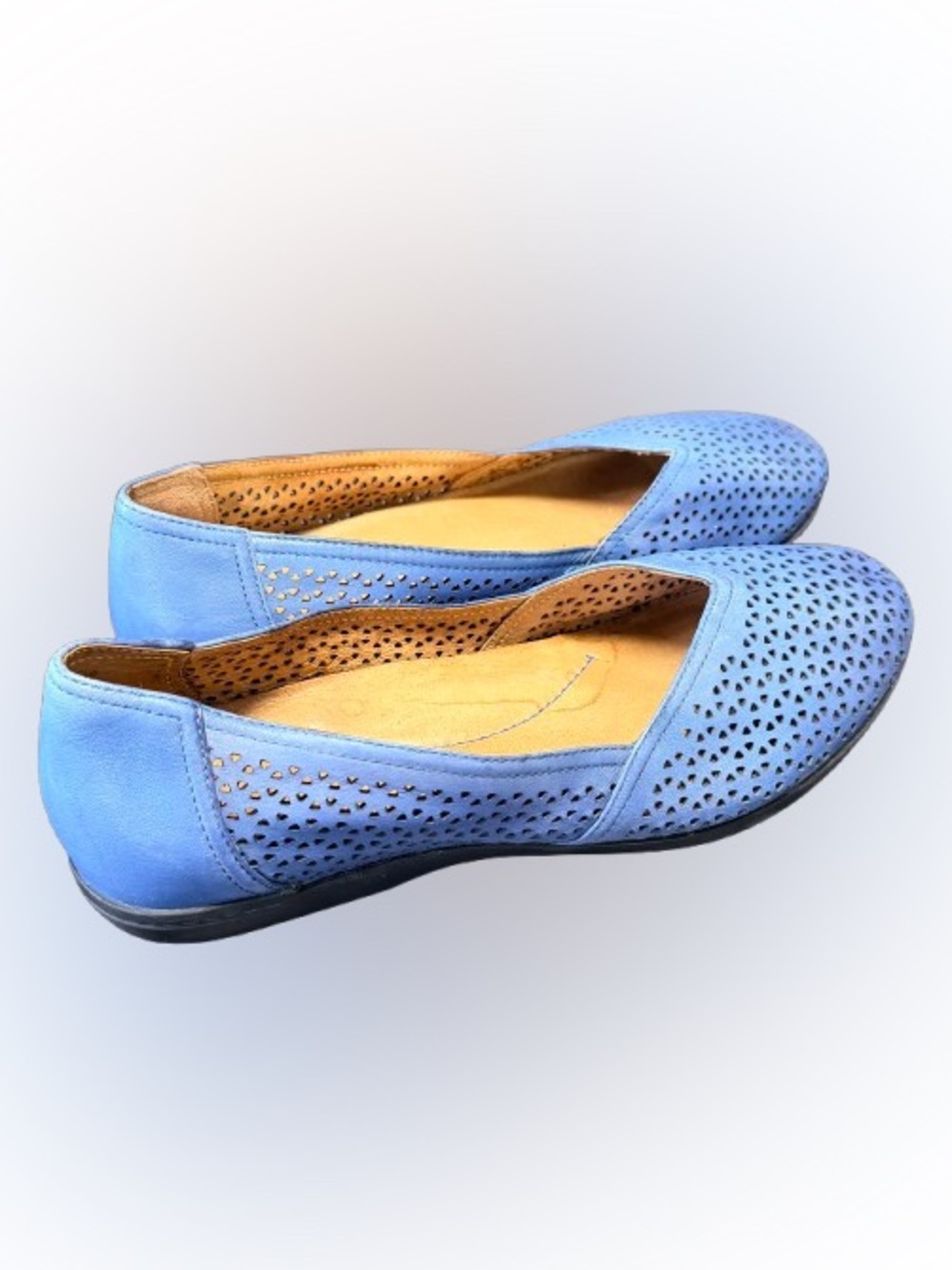 Dansko Neely Blue Leather Laser Cut Ballet Flats EU 39 US 8.5-9